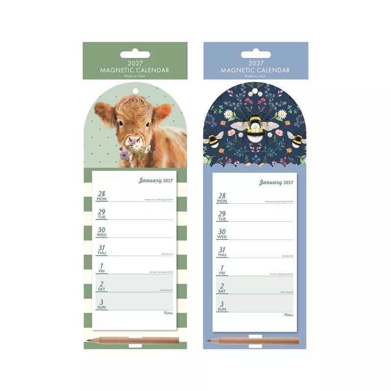 Calendar Magnetic Cow & Bee 2027 12pk