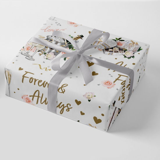 24pk Giftwrap Champagne Wedding Day + 12 FREE Tags