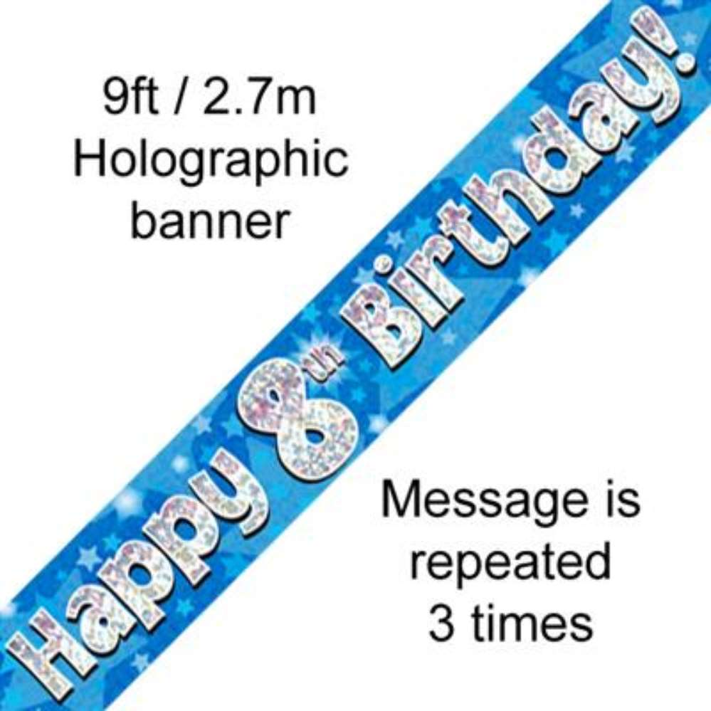 Oaktree Banner Age 8 Blue Holographic 9ft