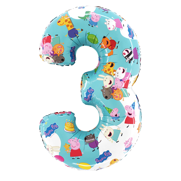 Grabo Foil Balloon Peppa Pig 26" Number 3