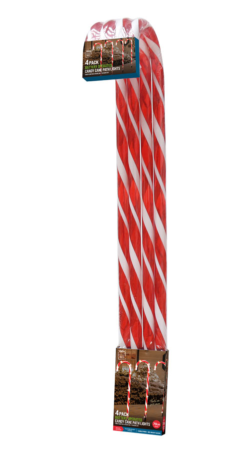 LED Light Timer Candy Cane Path 4pk
