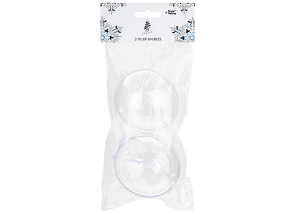 Christmas Pack of 2 Plastic Filler 8cm Baubles