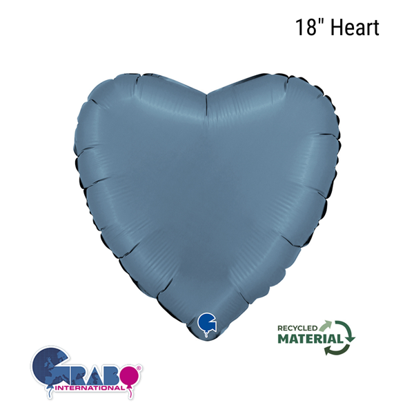 Grabo Foil Balloon Satin Blue Jeans Heart 18"