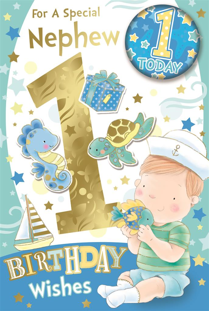 Xpress Yourself C75 Birthday Age 1 Nephew 6pk
