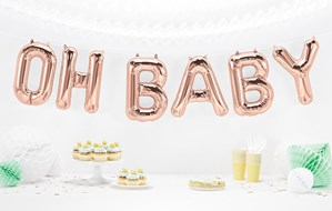 Qualatex Oh Baby Rose Gold 55" Foil Balloon Banner