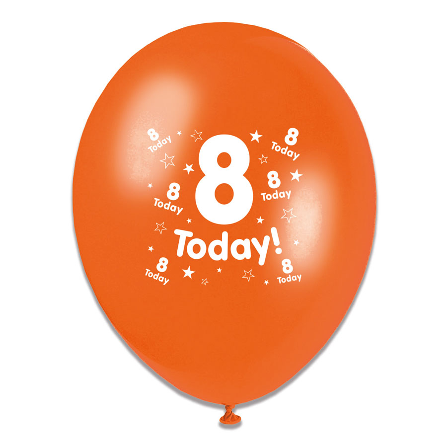 Tiger Feet Age 8 Birthday 10" Balloons 6x8pk