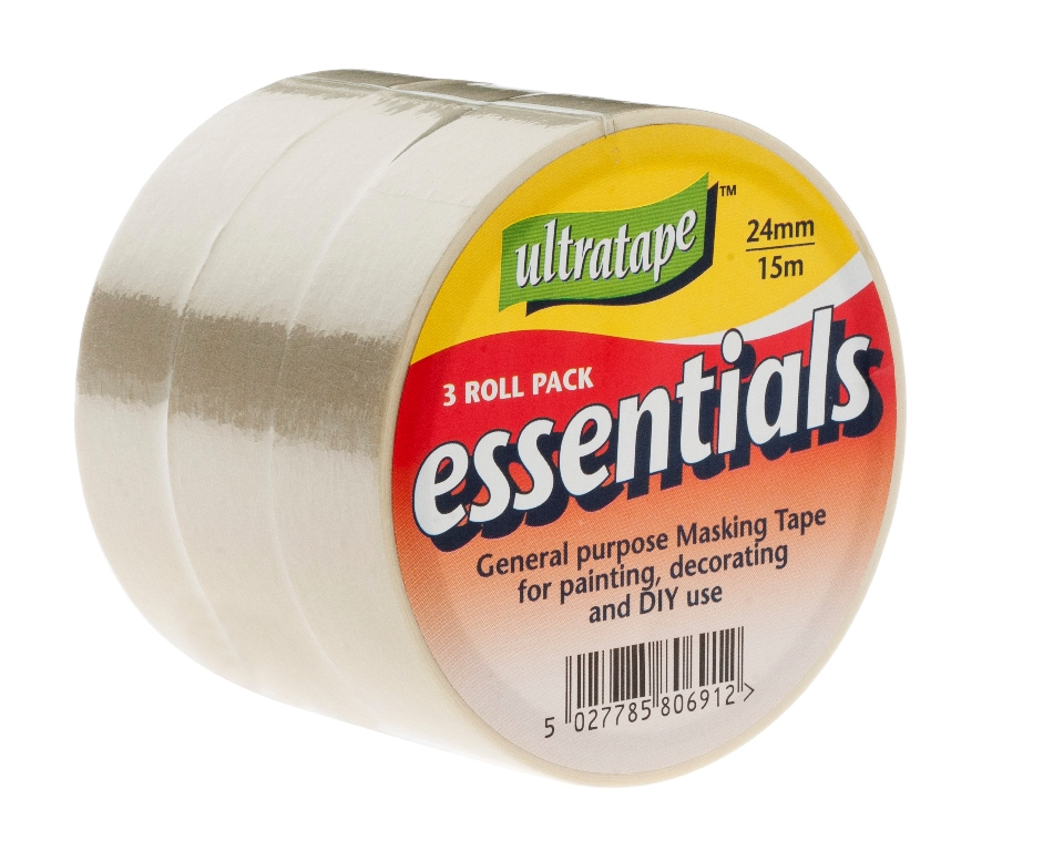Ultratape 3 Pack Masking Tape 24mm x 15m