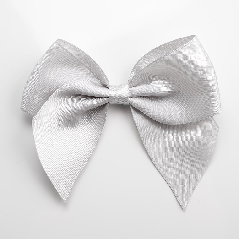 Italian Options 6 Pack Ribbon Bows Silver 10cm