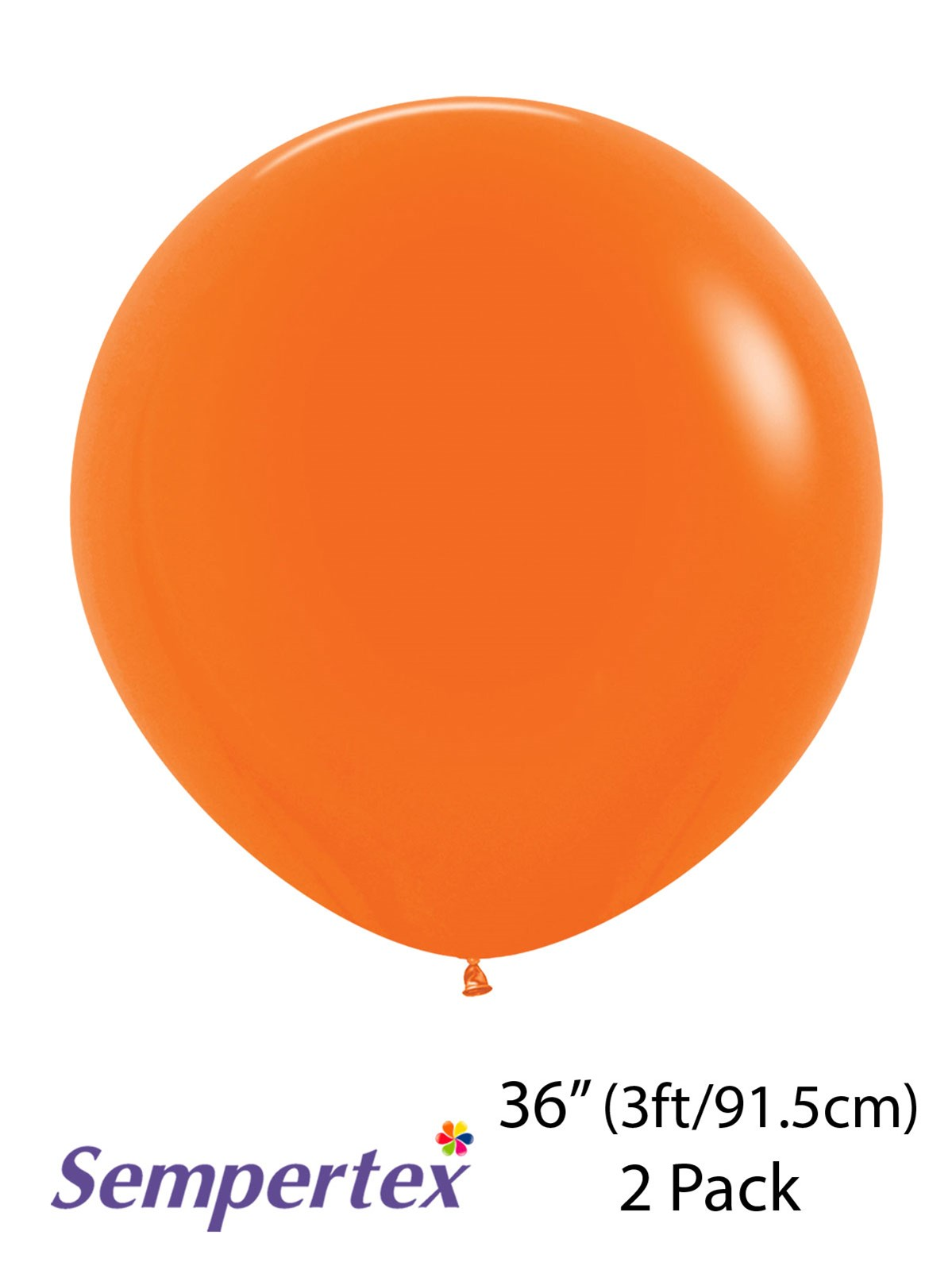 Sempertex Orange 36" Latex Balloons 2pk
