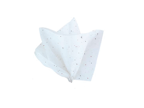 Unique 5 Sheet Tissue Paper Glitter White