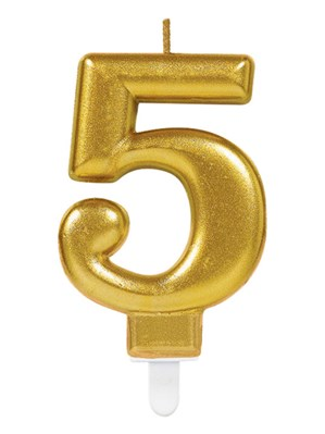 Amscan Party Candle Number 5 Metallic Gold