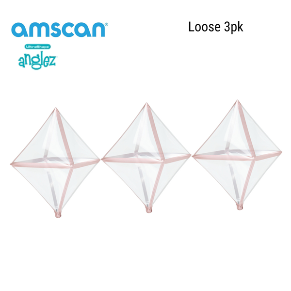 Rose Gold Trim Anglez 25" Foil Balloon Loose 3pk