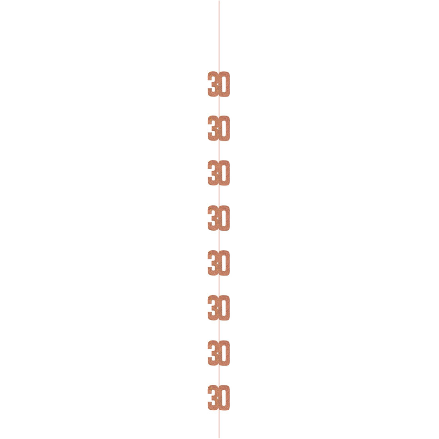5ft Hanging D cor Age 30 Glitz Rose Gold