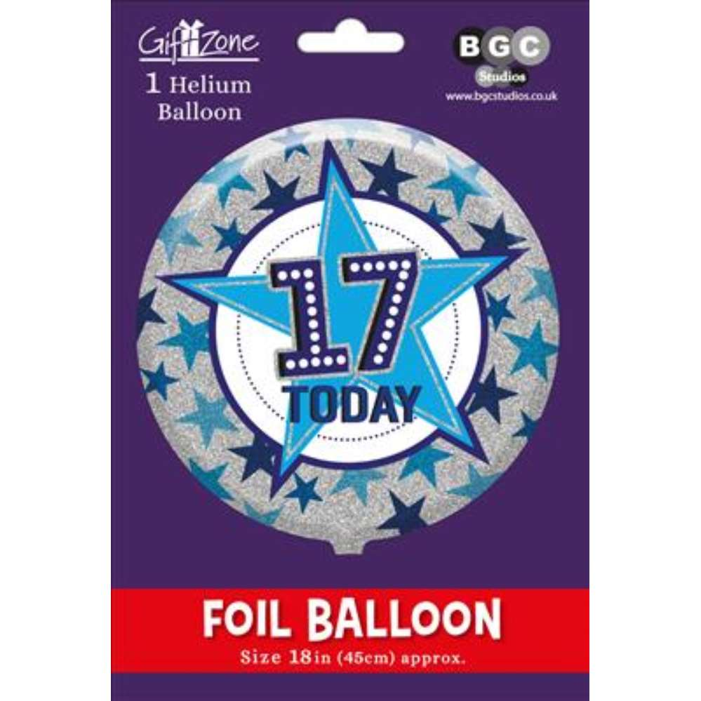 Age 17 Male 18" Foil Balloon