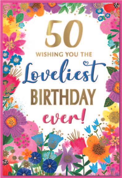 Simon Elvin 6 Pack Cards C50 Birthday Age 50