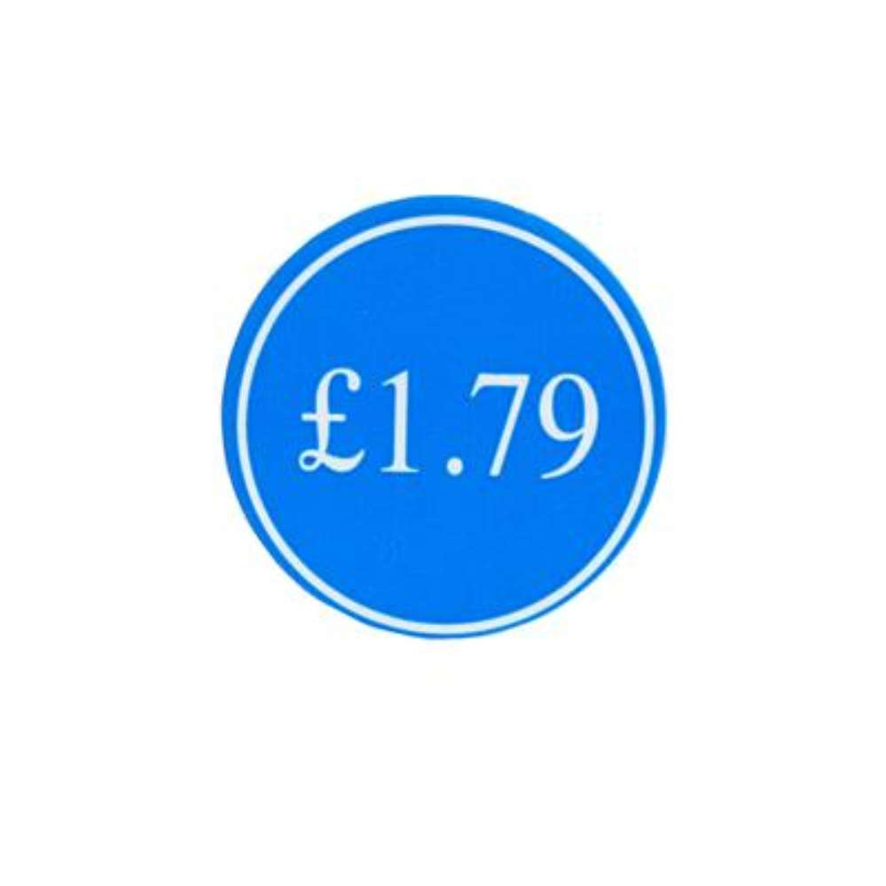 1000 Blue Price Labels 25mm Round 1.79