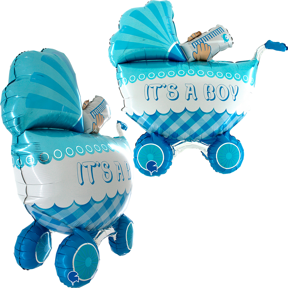 Grabo Foil Balloon It s A Boy Buggy 3D 33"