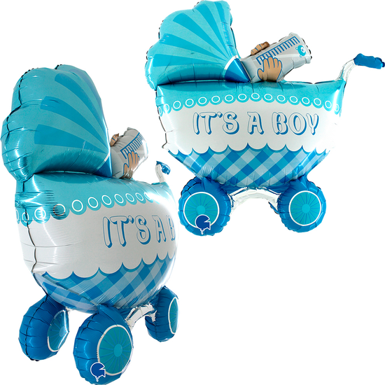Grabo Foil Balloon It s A Boy Buggy 3D 33"