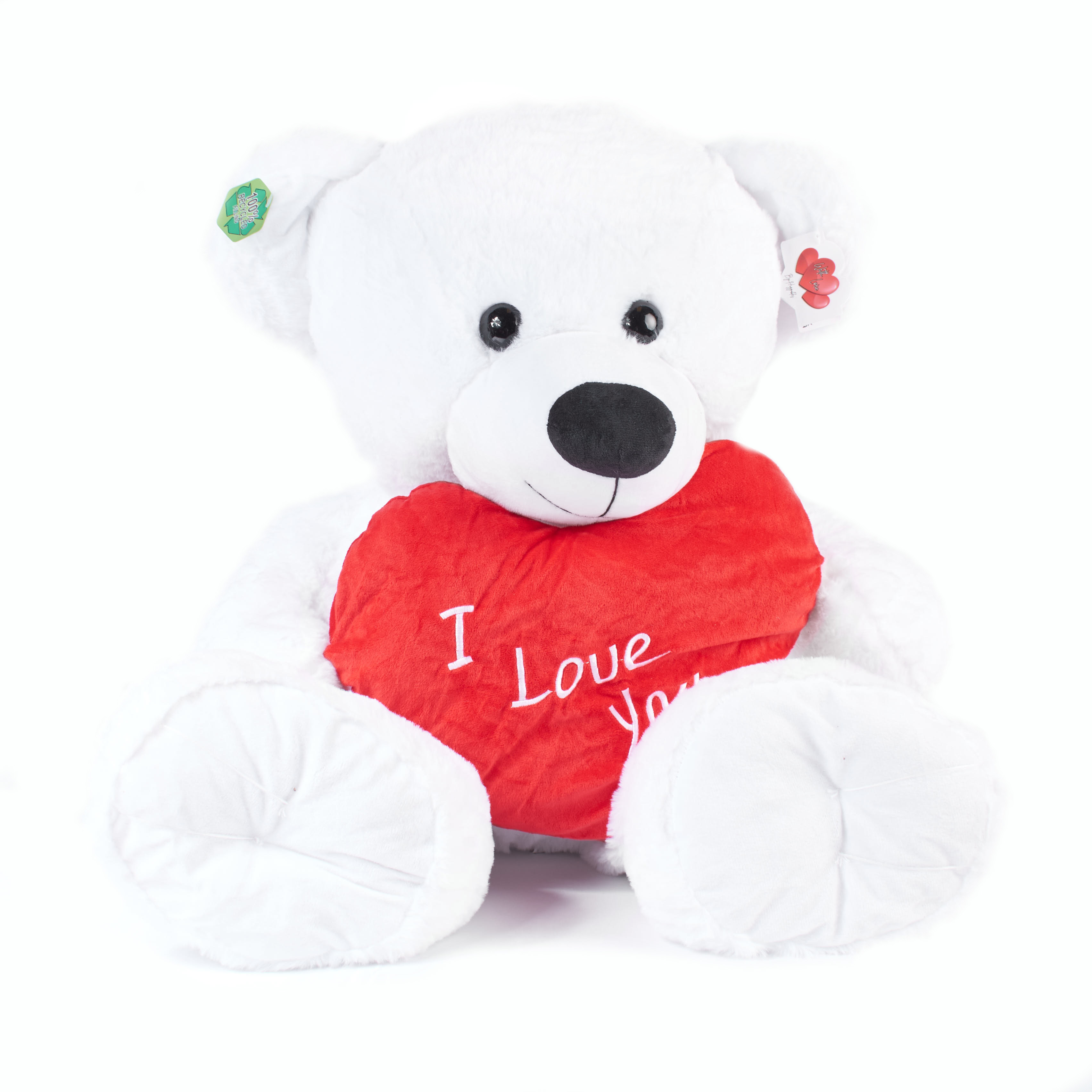 Huggables White Bear W/Heart 24