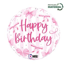Grabo Foil Balloon Pink Pretty Bow Birthday 18
