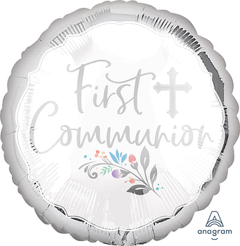 Holy Day First Communion 18" Round Foil Balloon