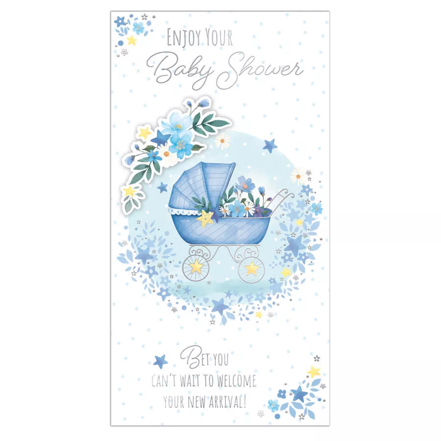 Prelude 6-pack Baby Shower Cards, C55 design, featuring colorful illustrations and playful text for celebrating a new arrival.
