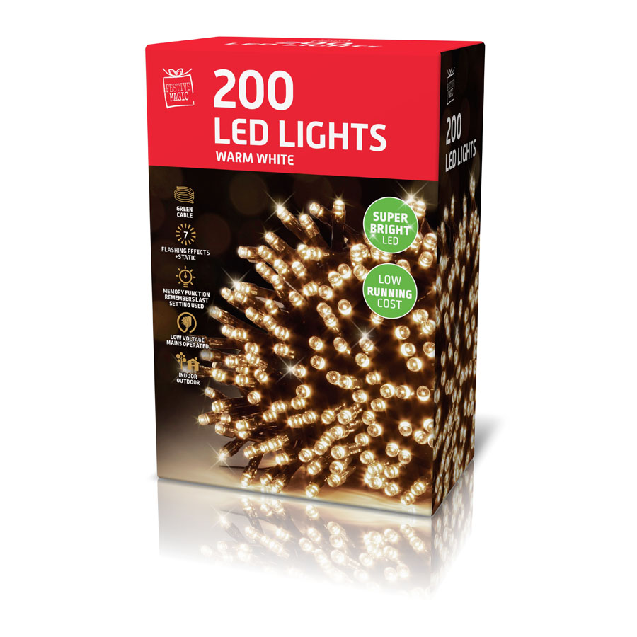 Uncle Bills 200 Pack LED Lights Warm White