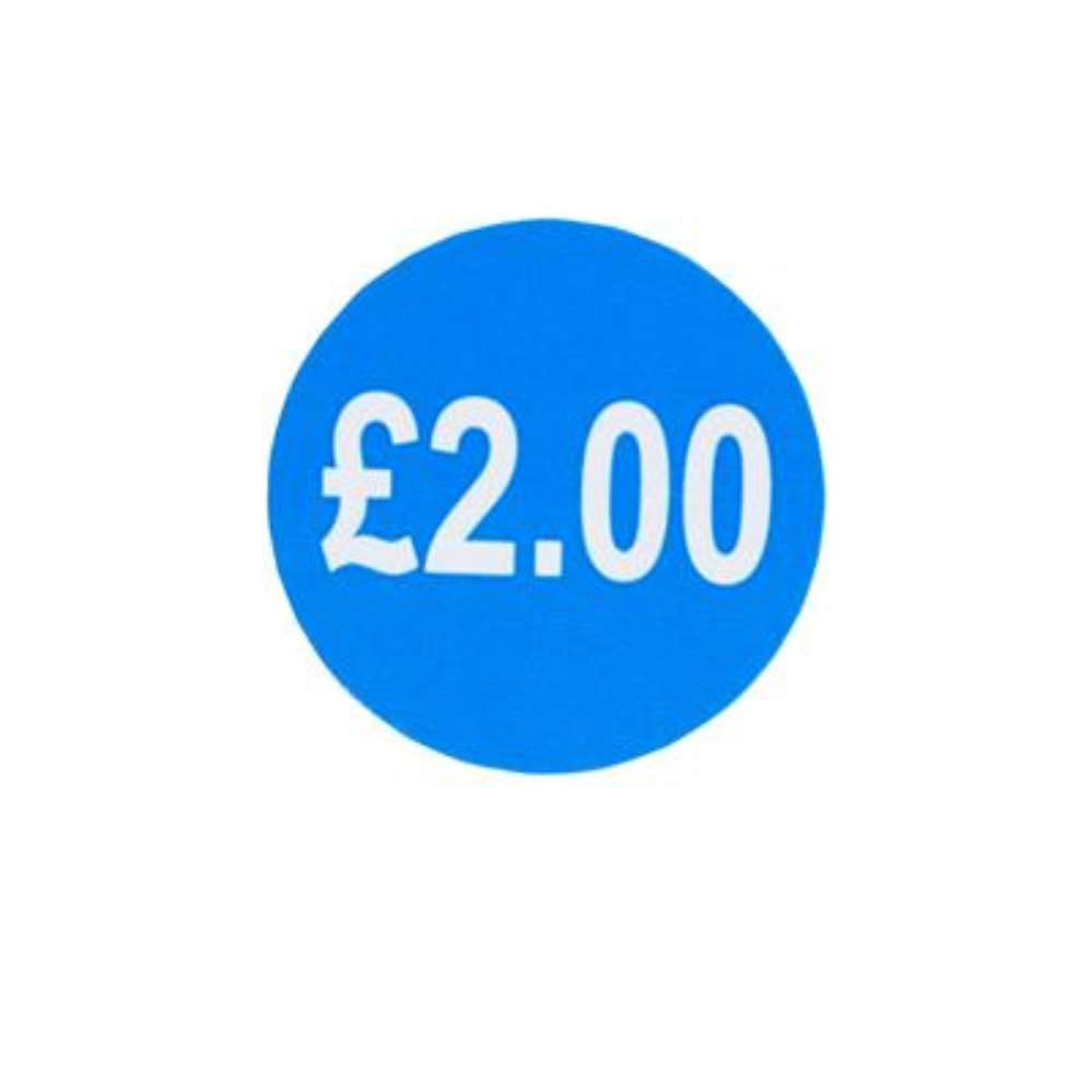 1000 Blue Price Labels 25mm Round 2.00