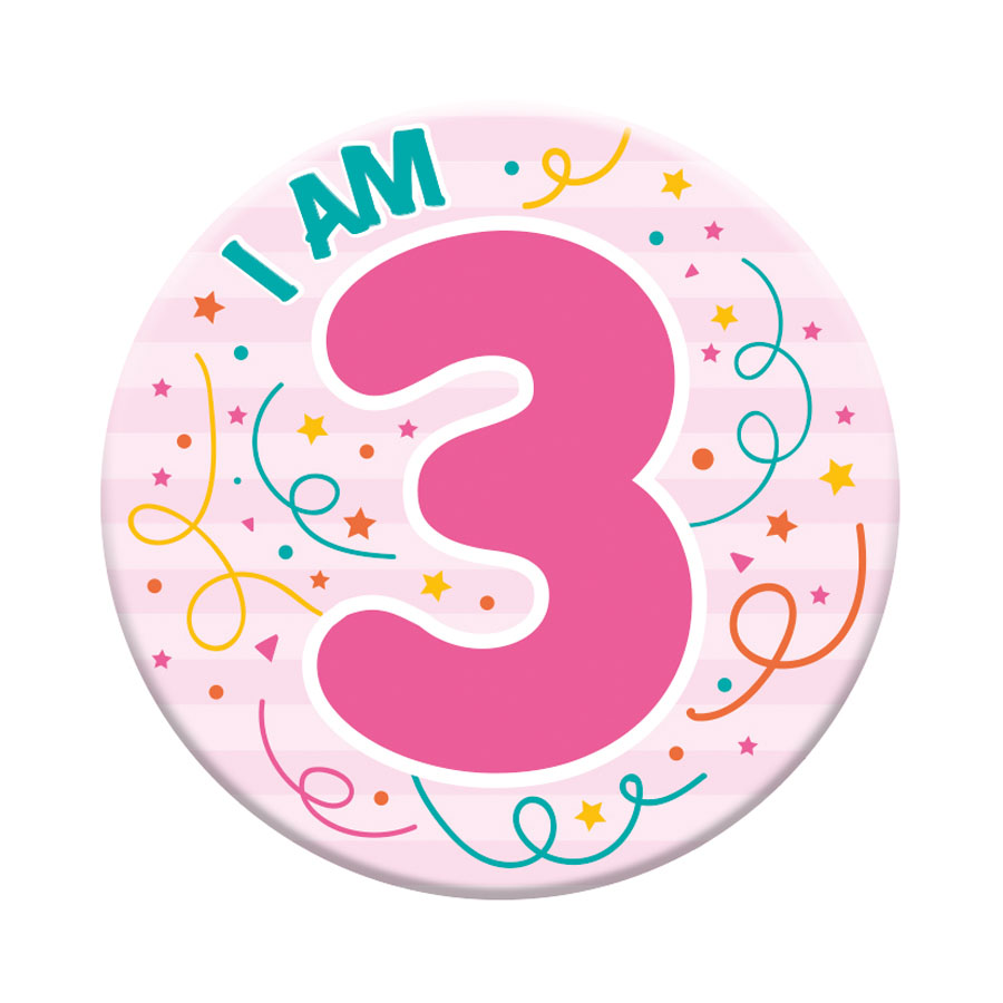 Six small Tiger Feet birthday badges displaying age 3, perfect for children's birthday celebrations.