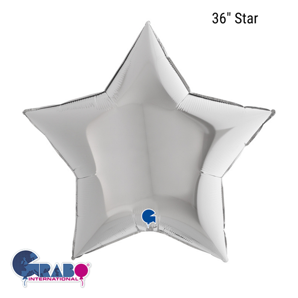 Grabo Foil Balloon Silver Star 36"