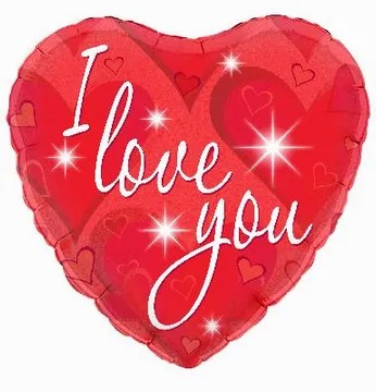Oaktree Foil Balloon I Love You Sparkle 18"