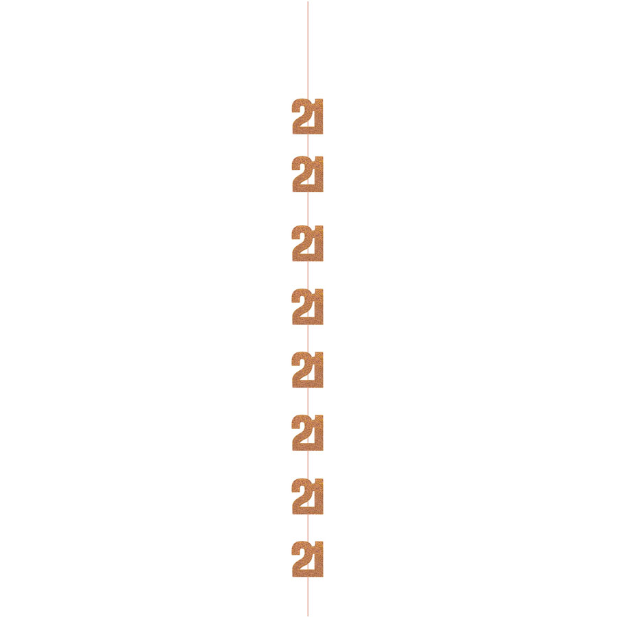 5ft Hanging D cor Age 21 Glitz Rose Gold