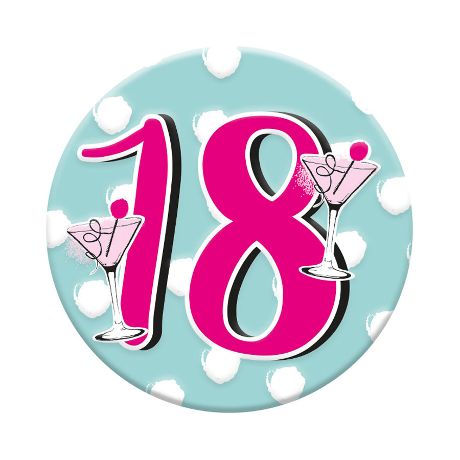 Six small Tiger Feet birthday badges displaying the number 18, perfect for celebrating an 18th birthday.
