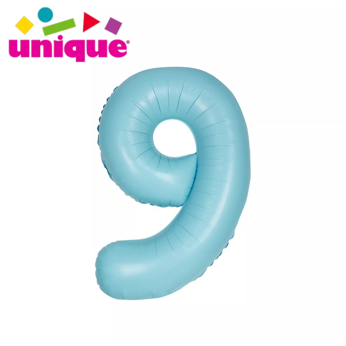 Unique Foil Balloon Matte Blue 34" Number 9