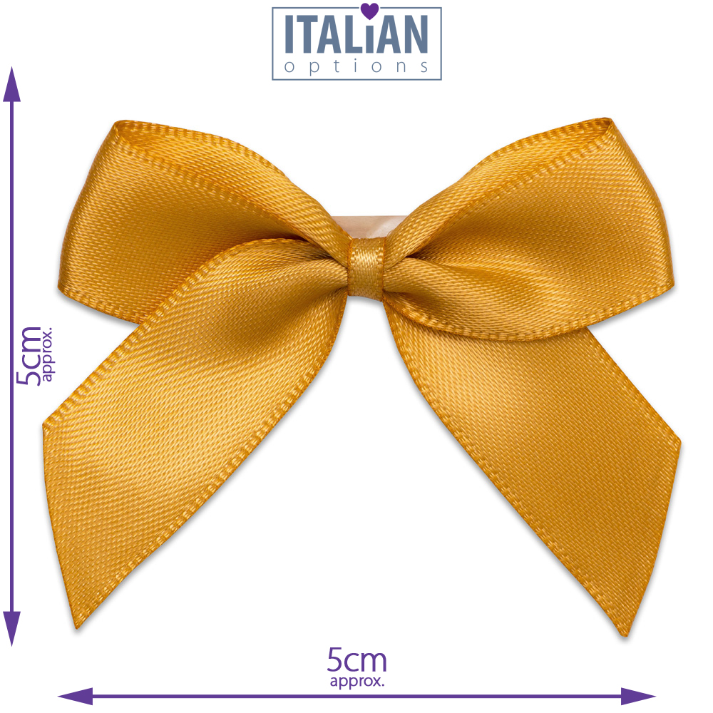 Ribbon Bows Antique Gold 5cm 12pk