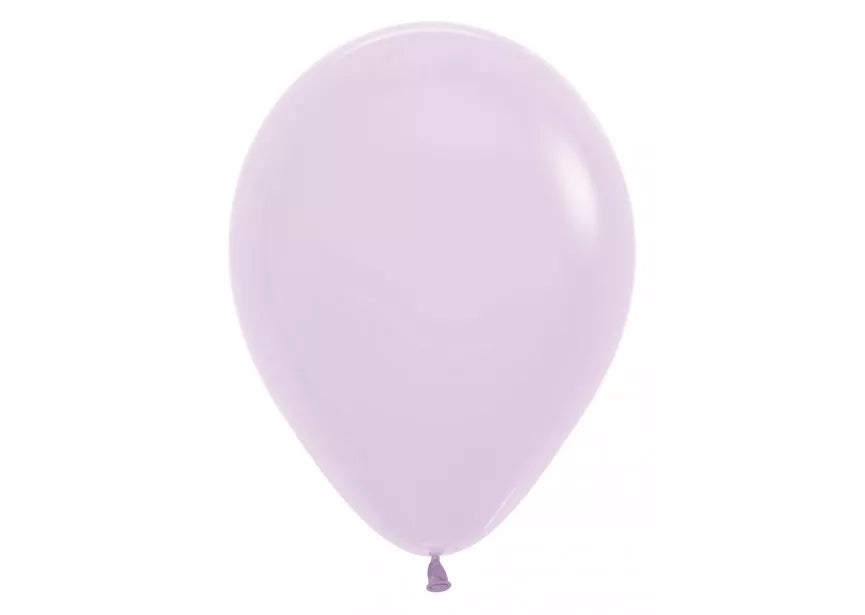 Sempertex pastel matte lilac 12-inch latex balloons in a pack of 12, suitable for decorating and party decorations.