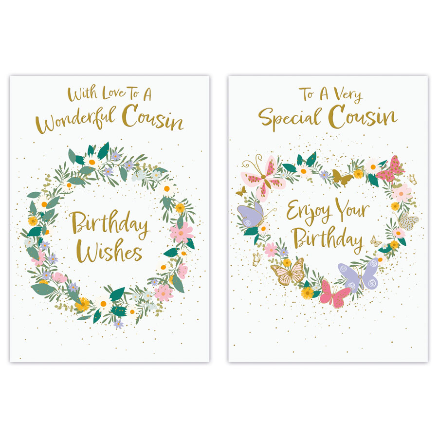 Poppyhill 12 Pack Cards C50 Birthday Cousin