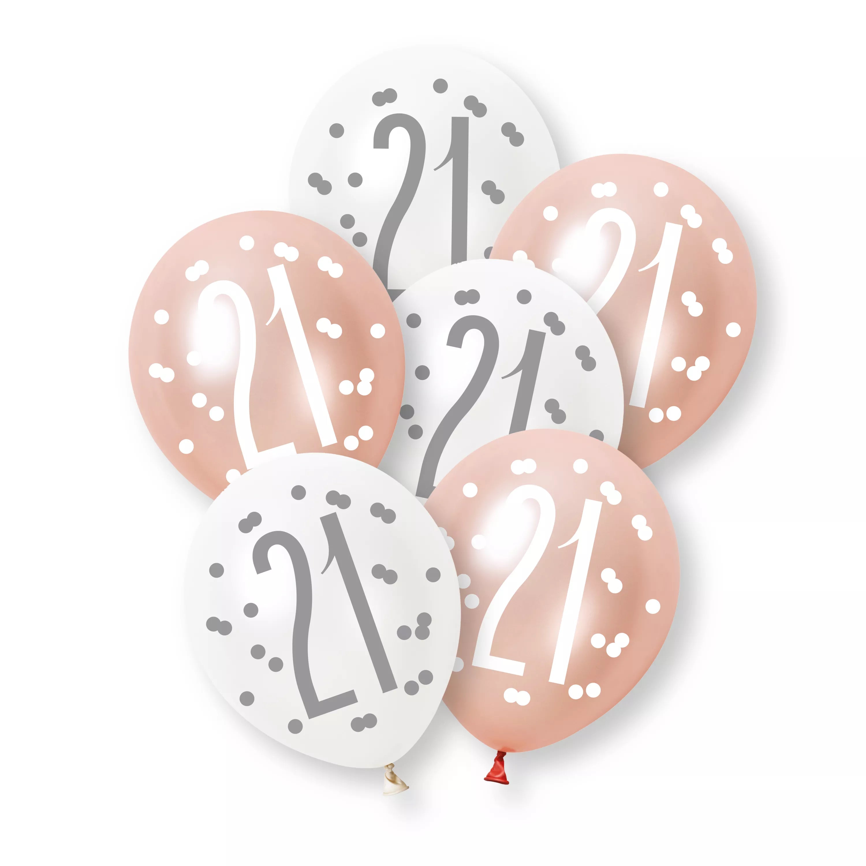 Unique Glitz Age 21 Rose Gold 12" Latex 6pk
