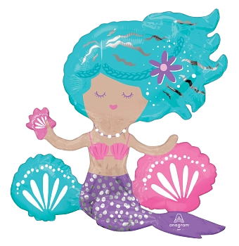 Anagram Shimmering Mermaid 18" Sitter Foil Balloon