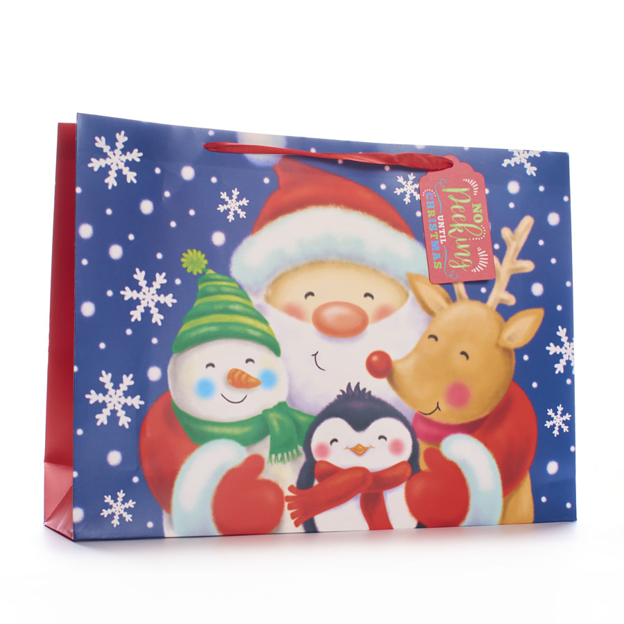 Gift Bag Santa & Friends Extra Large 12pk