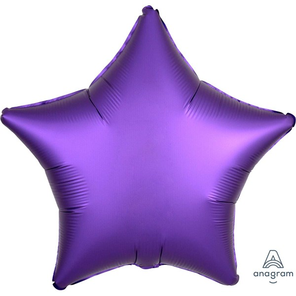 Anagram Foil Balloon Satin Luxe Purple Star 18"