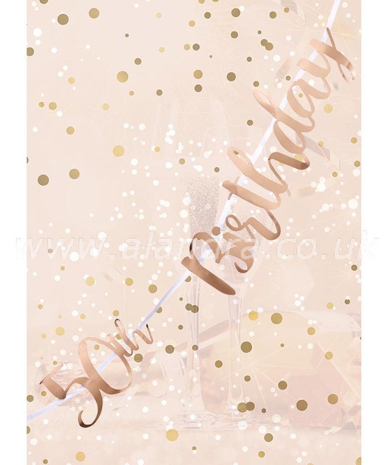50th Birthday Rose Gold Letter Bunting