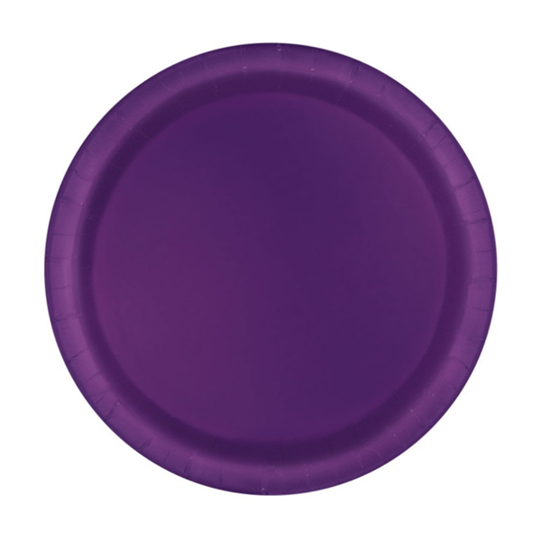 Unique 16 Pack Plates Deep Purple Round 9
