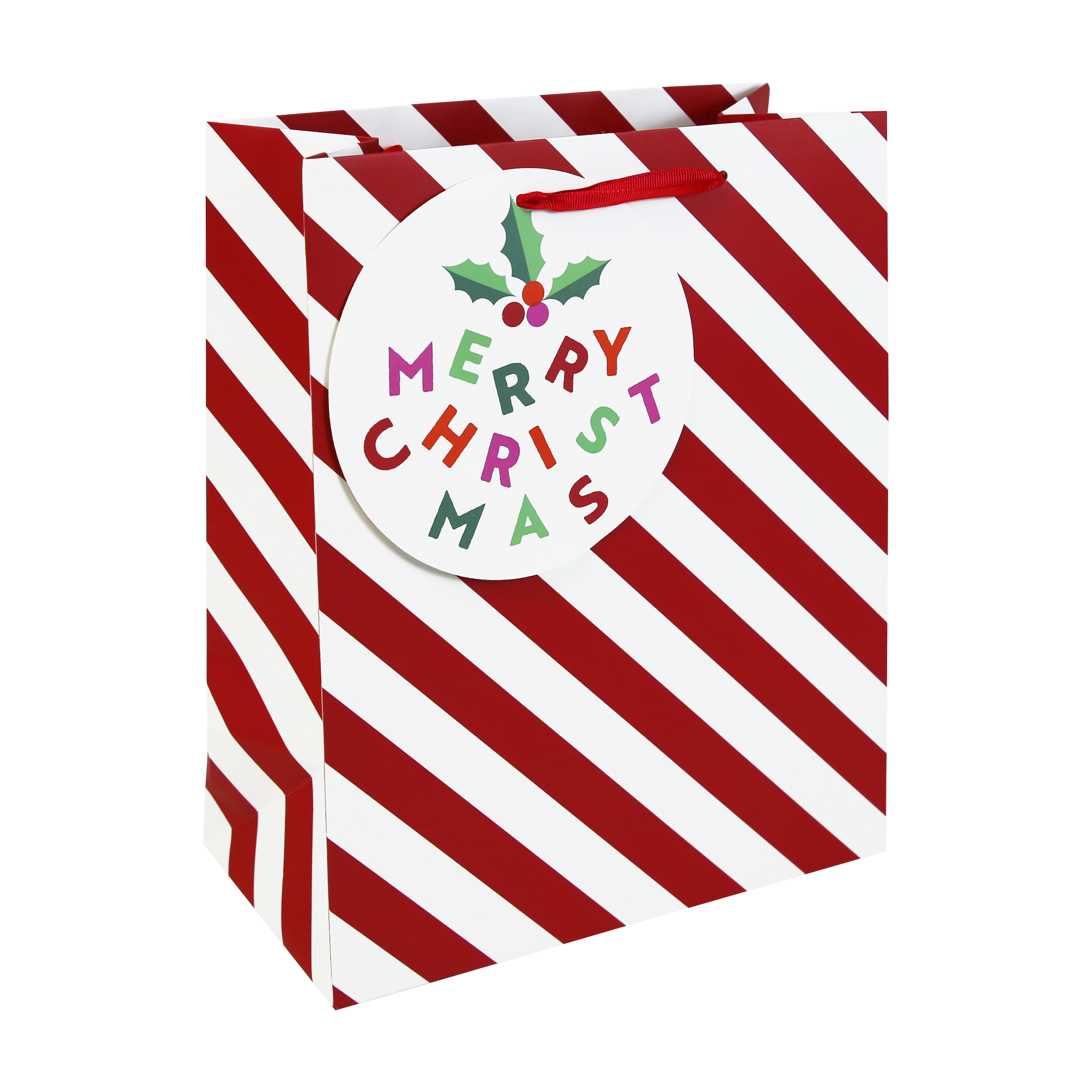 Eurowrap 12 Pack Gift Bag Candy Cane Large