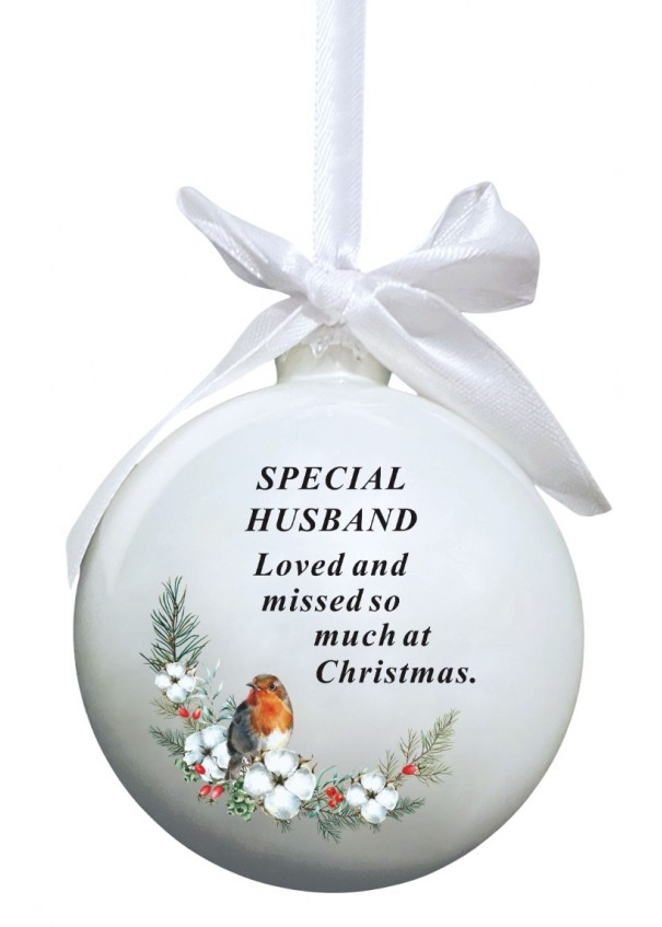 David Fischoff Memorial Glass Bauble Husband 8cm