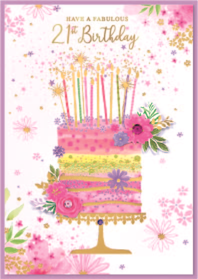 Isabel's Garden 6 Pack Cards C50 Birthday Age 21