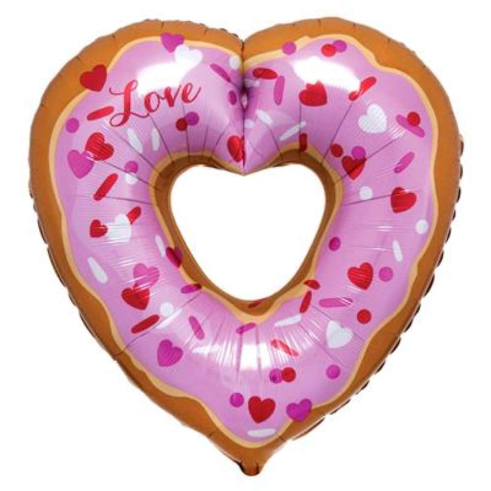 Foil Balloon Supershape Open Heart Donut 26