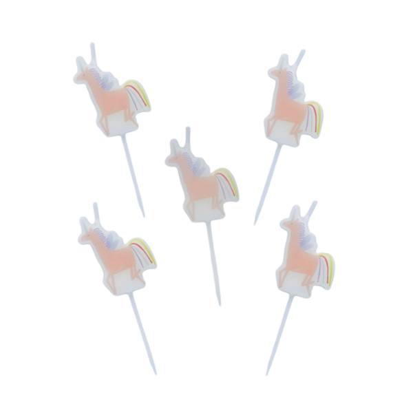 Club Green 5 Pack Party Candle Mini Unicorn