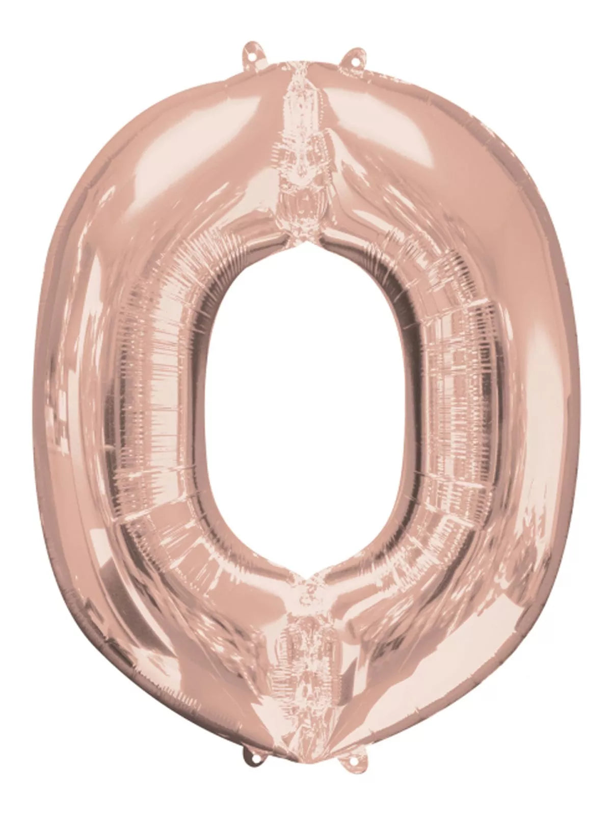 Rose gold foil letter O balloon, 34-inch size, from Amscan, perfect for celebrations and event decorations.
