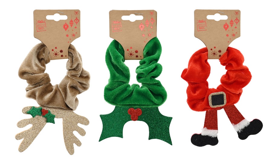Christmas Velvet Scrunchie 48pk